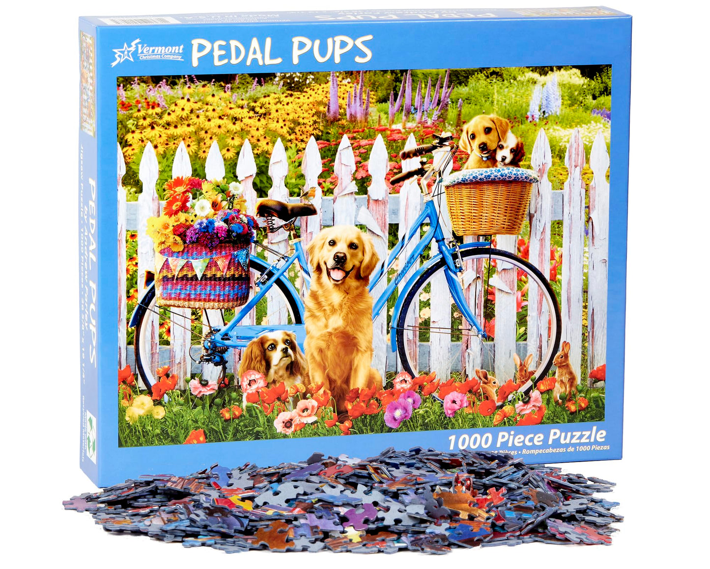 Vermont Christmas Company Pedal Pups Jigsaw Puzzle 1000 Piece