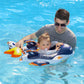 Swimbobo Inflatable Baby Swimming Float with Safe Bottom Support and Retractable Fabric Canopy for Safer Swims (Space Blue  Large)