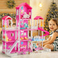 Temi Dream House Doll House With 2 Doll Toy Figures, 4-Story 10 Rooms Dollhouse With Accessories And Furniture, Toddler Playhouse Gift For Kids Ages 3 Toys For 3 4 5 6 Year Old Girls
