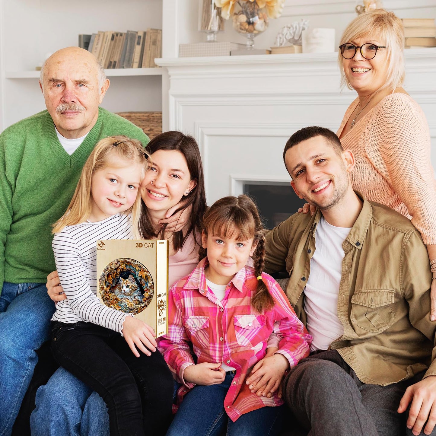 Wooden Puzzles for mature-themeds  Wooden Jigsaw Puzzles for mature-themeds Kids  3D Vision Effect-3D Cat Unique Shaped Wood Puzzles mature-themed  Creative Birthday Gifts for Friends Family Game(11.4 * 11.4in 200pcs)