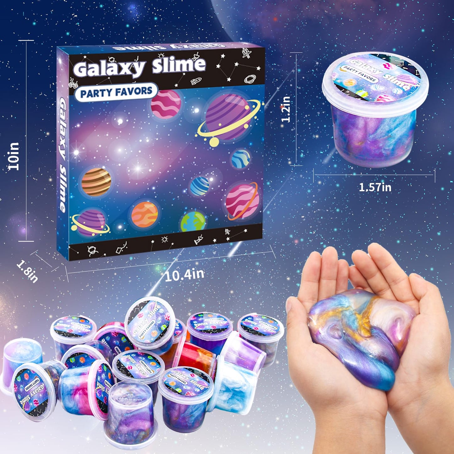 Elover Party Favors For Kids Galaxy Putty Slime Kit Tactile And Visual Experience, Stress Relief Toy,Goody Bag Toys, Christmas Stocking Stuffers For Girls Boys (Starry Sky)