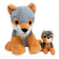 Plush Animals Holding Babies (Wolf)