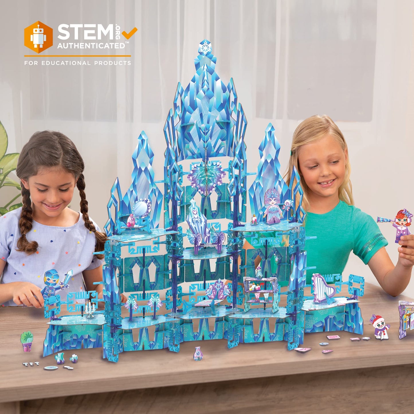 Pinxies Enchanted Ice Castle | Build-Your-Own Magical Kingdom Play Set, Kids 3D Puzzle Toy - Stem Girl Toys Ages 6-7 And Up