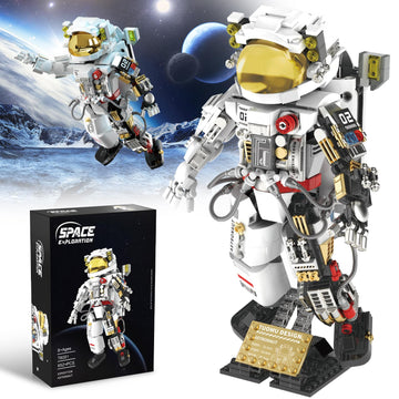 Space Astronaut Building Sets, Hbuds Space Toys Building Blocks Stem Kit, Cool Astronaut Toy Room Decor With Display Stand, Birt