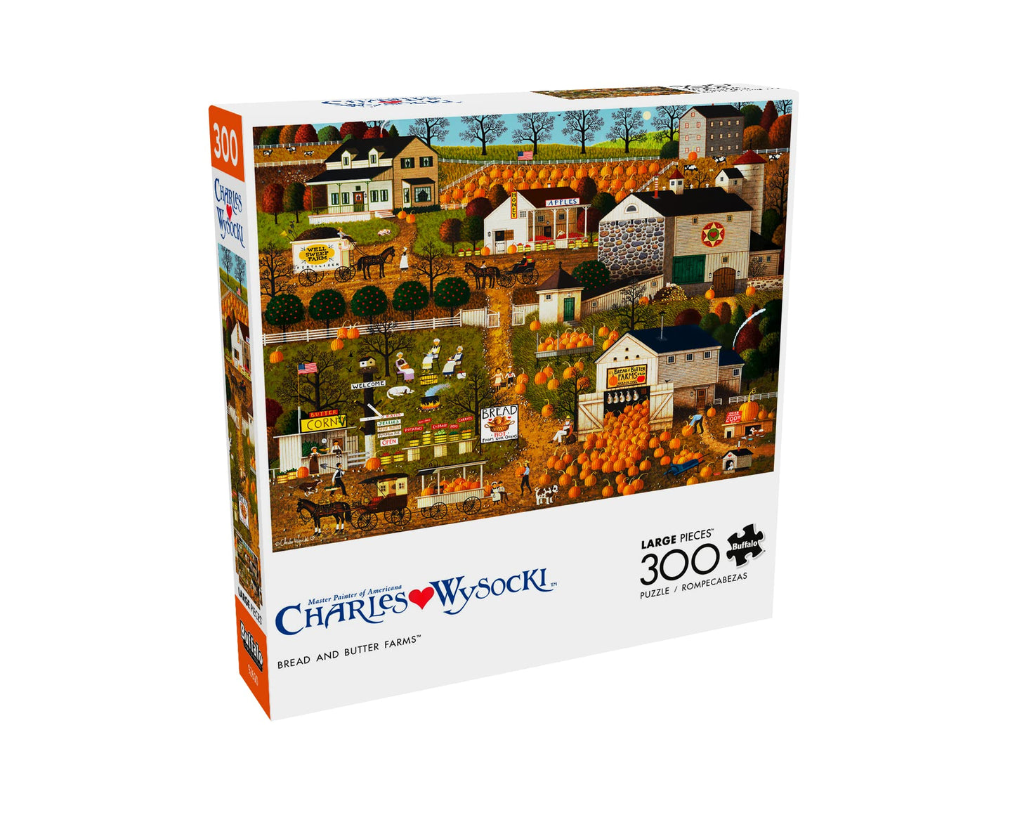 Buffalo Games - Charles Wysocki - Bread And Butter Farms - 300 Piece Jigsaw Puzzle For Adults -Challenging Puzzle Perfect For Game Nights - Finished Size Is 21.25 X 15.00