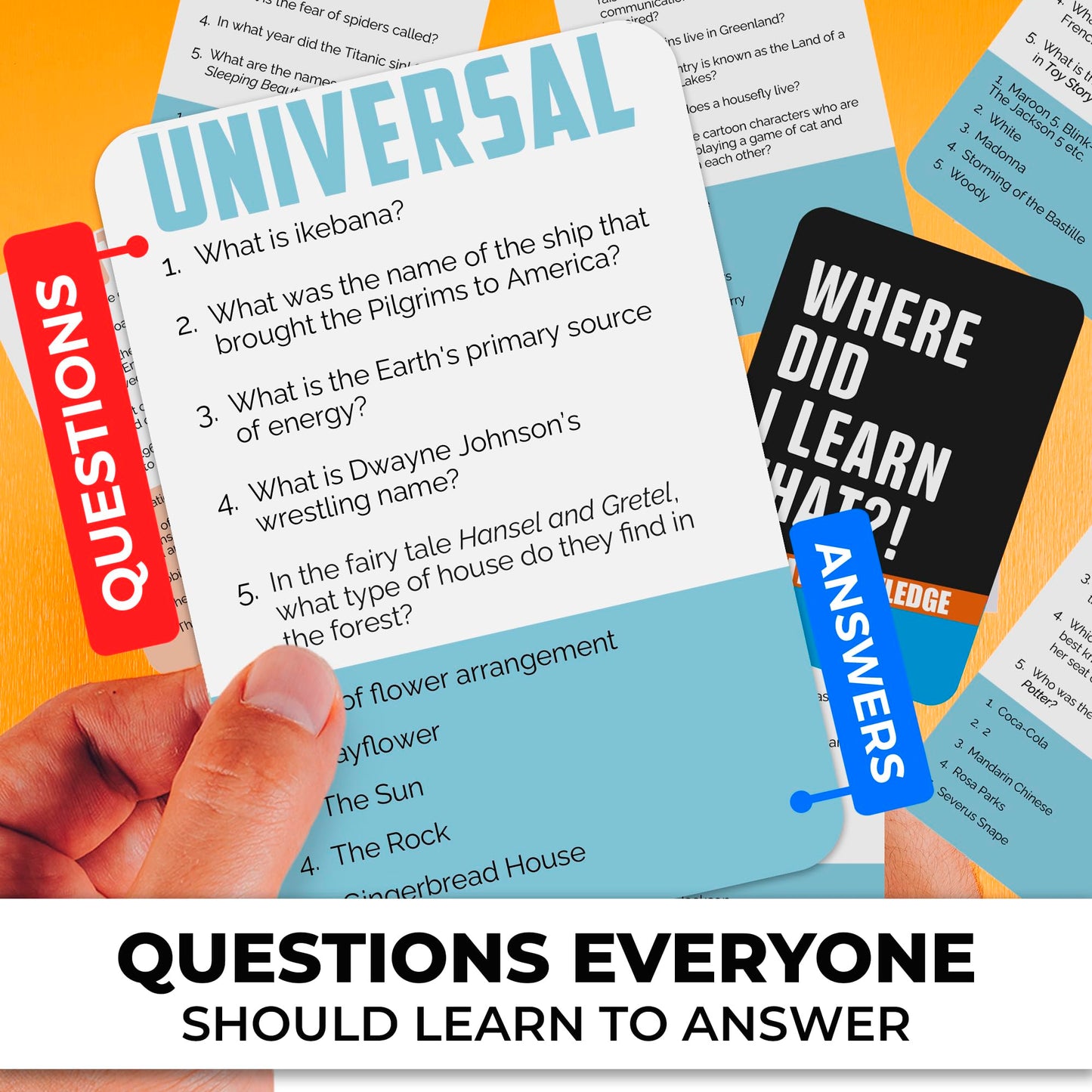 QUOKKA Trivia Card Game – 2000 Questions in Geography, History, Science – 6.14 x 4.7 inches – Sustainable Renewable Cardstock – 4 Set