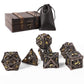AncientDeer DND Dice Set 7 Pieces D&D Pure Copper Hollow Polyhedral DND Dice W/Gift Box & Dice Bag for DND Game RPG Explorers Sa