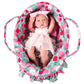 Rakki Dolli Doll Carry Cot Set, Soft Doll Carrier Basket Bassinet Includes 1 Cot And 1 Pillow, Rose Rabbit Doll Bassinet, Fits F