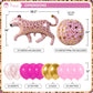Pirese Pink Cheetah Happy Birthday Banner, Pink Cheetah Birthday Decorations, Leopard Party Decorations, Animal Birthday Party D