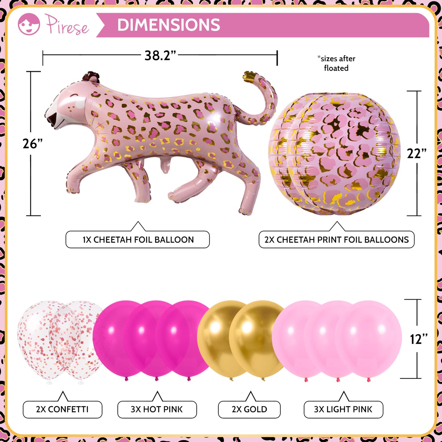 Pirese Pink Cheetah Happy Birthday Banner, Pink Cheetah Birthday Decorations, Leopard Party Decorations, Animal Birthday Party D