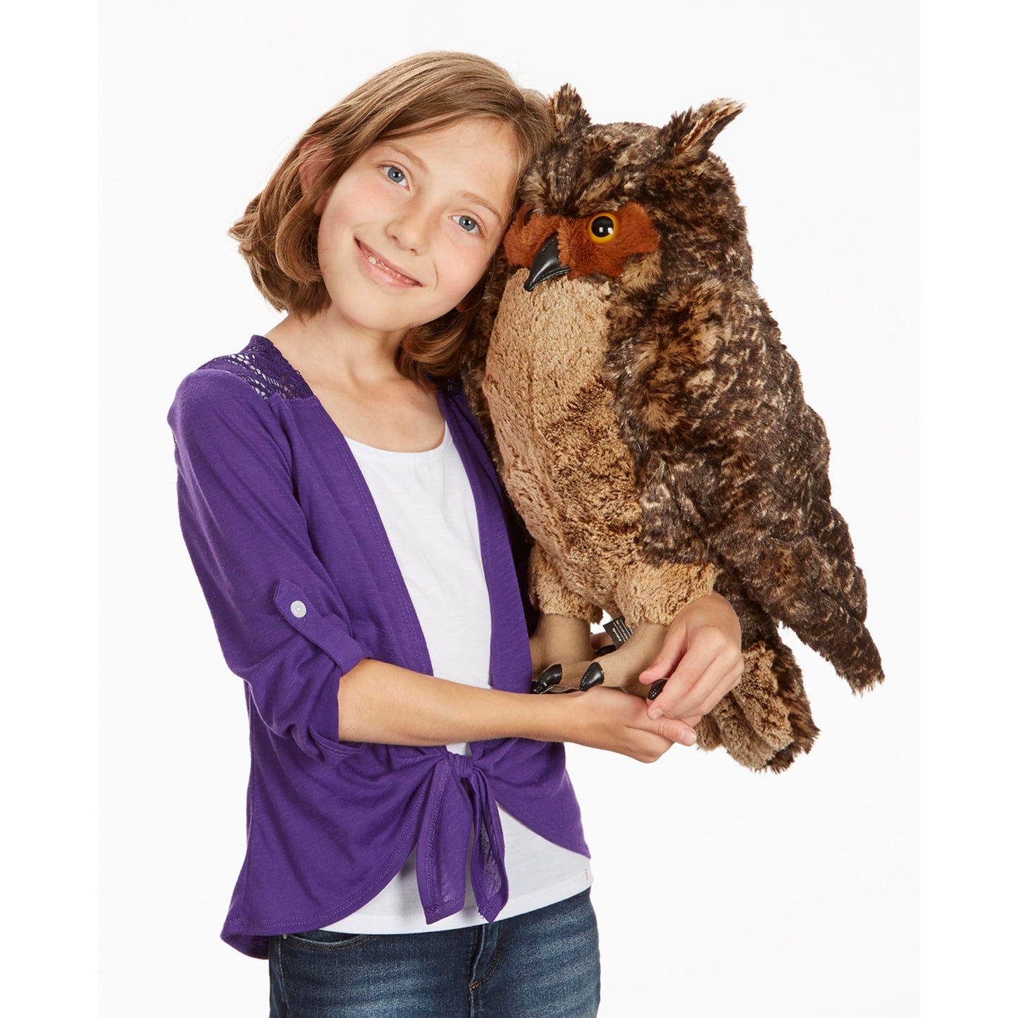 Melissa & Doug Giant Owl - Lifelike Stuffed Animal (17 Inches Tall) , Brown
