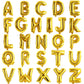 TONIFUL 52 Pcs Letter Balloons 16 Inch Gold Letter A-Z Balloons Custom Phrase Mylar Foil Alphabet DIY Personalized Phrase Banner