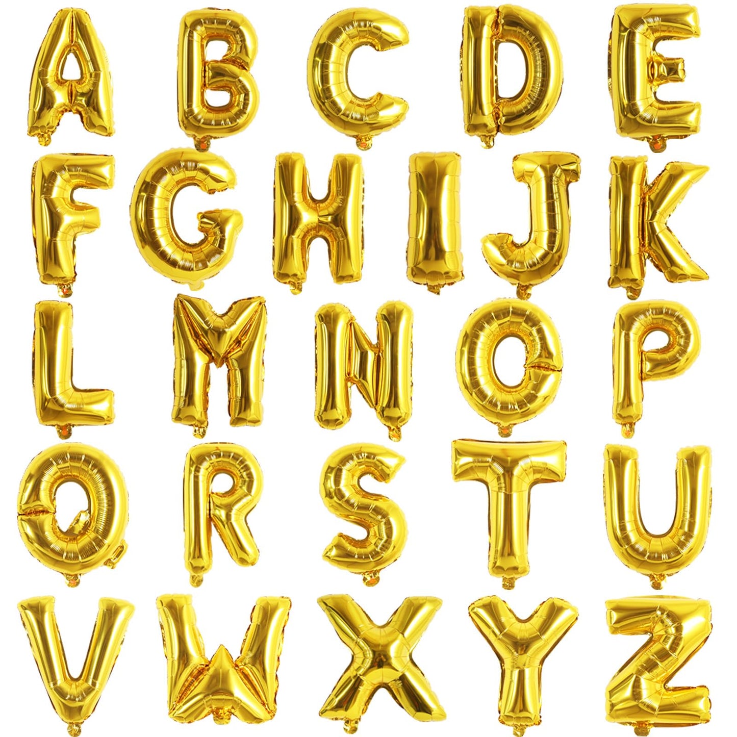 TONIFUL 52 Pcs Letter Balloons 16 Inch Gold Letter A-Z Balloons Custom Phrase Mylar Foil Alphabet DIY Personalized Phrase Banner