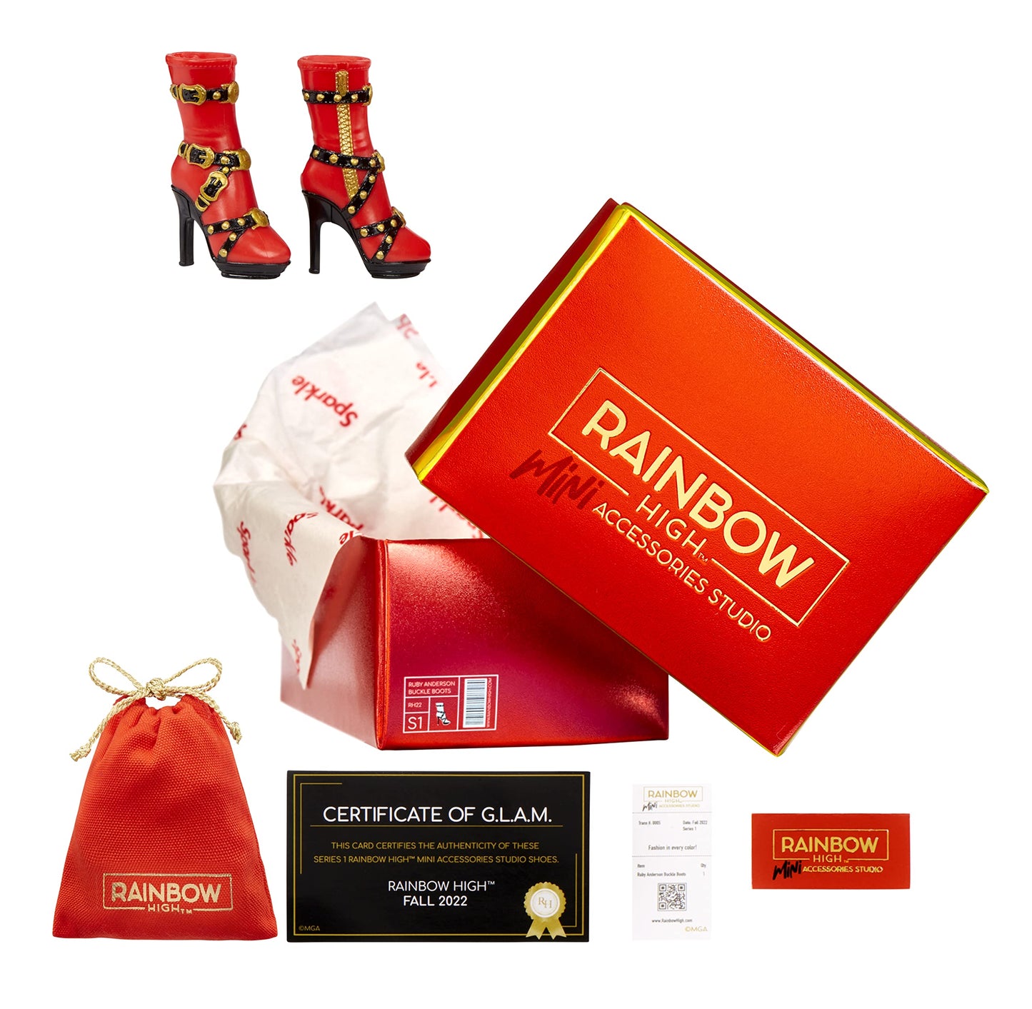 Rainbow High Mini Accessories Studio - 25+ Mystery Fashion Shoes & Outfits For Dolls. Great Gift For Kids 6-12.