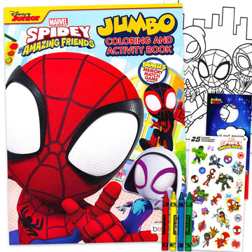 Marvel Spidey and Friends Coloring Book Set for Kids, Boys Ages 4-8 - Bundle with Spiderman Coloring Pages, Activities, Games Pl