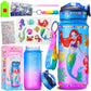 Meijoy Decorate Your Own Water Bottle Kits For Girls - Kids Water Bottle Birthday Gifts For 4 5 6 7 8-12 Year Old Girl Diy Unicorn Birthday Decorations Arts And Crafts For Kids (Mermaid)