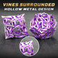 FONVGOGO Metal DND Dice Set of 7 for Dungeons and Dragons Hollow Polyhedral Metal Vine Dice Set D&D with Case Role Playing D and
