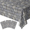 Stone Wall Table Covers (Pack Of 3) - 54'X108' Xl - Medieval Party Decorations, Knight Themed Party Supplies, Castle Parties, Cobblestone, Stone Scene Setter, Knight Birthday Decorations