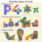 Temi Magnetic Tiles,180 Piece Building Blocks, Magnets Building Set, Stem & Learning & Education Toys Christmas Toy Gift For Ages 3 4 5 6 7 8+ Year Old Toddler Kids Boys And Girls