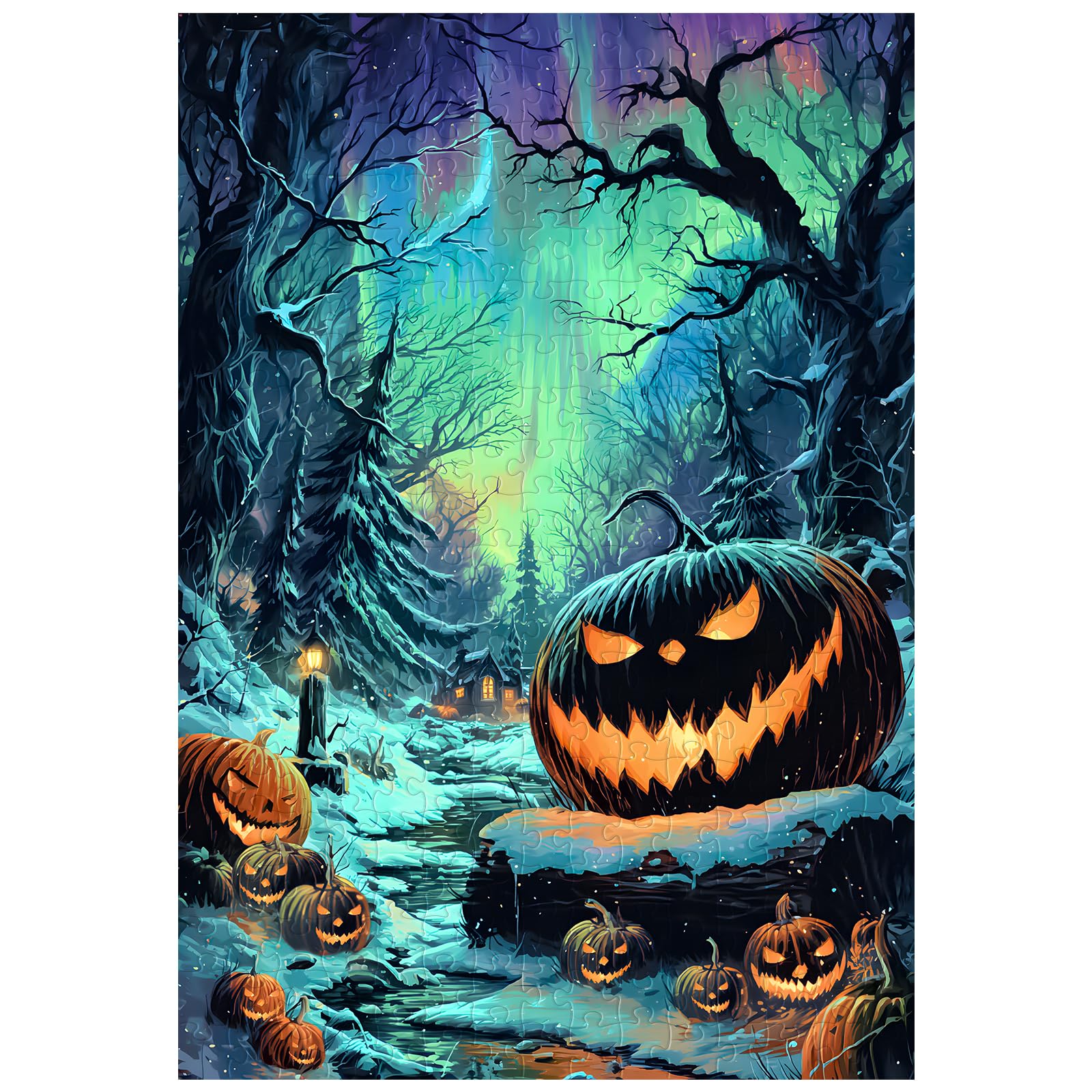 Great Jigsaw Puzzles for mature-themeds 300 Pieces Halloween Pumpkins Forest Puzzles for mature-themeds Toys Gift Family Decoration Kids Puzzle