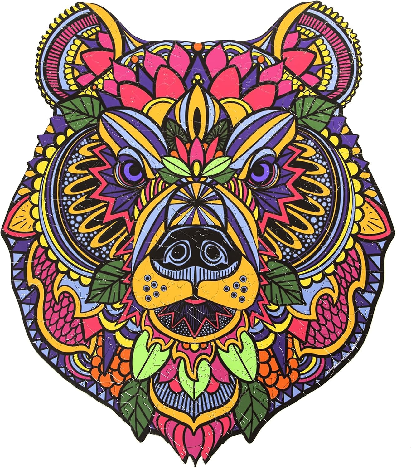 Hidden Shapes - Bear - Jigsaw Puzzle for Adults - 300 Pieces - Hand Drawn - 75 Unique Hidden Shapes - Great Gift for Mom, Dad, T