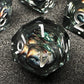 HAOMEJA D&D Dragon Resin Dice Set 7 PCS DND Sharp Edges Dice with Gift Random Dragon Eye Bag Apply to Dungeons and Dragons Role