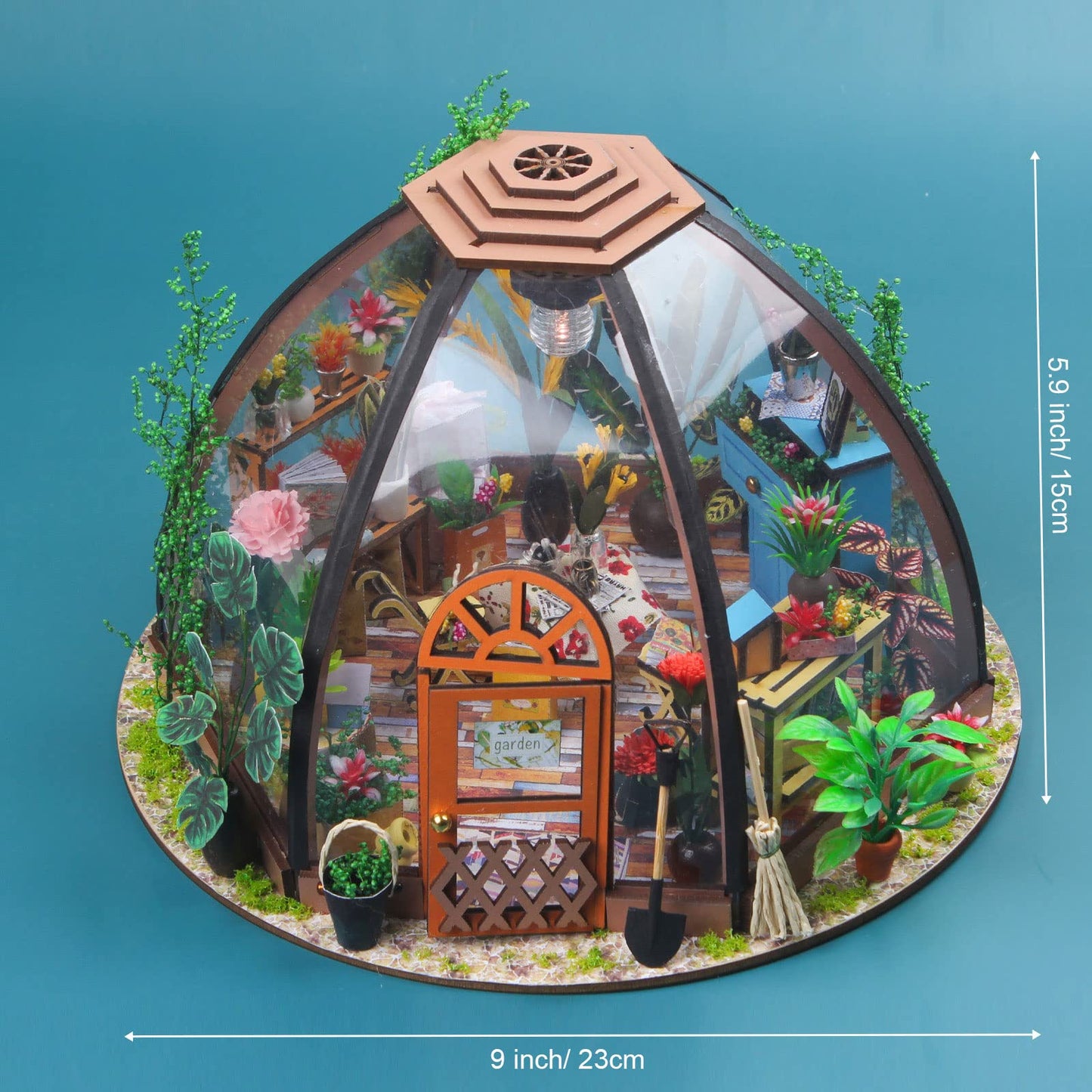 Gudoqi Diy Miniature Dollhouse Kit, Tiny 1:24 Scale House With Furniture, Great Handmade Craft Gift For Birthdays And Easter Day