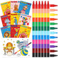 Funrous 48 Pcs Coloring Books with Stackable Crayons Firefighter Summer Circus Party Favors Coloring Pages Drawing Booklet Party