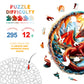 Wooden Puzzles for mature-themeds - Unique Shape 3D Vision Wooden Puzzle - Crimson Dragon Wooden Puzzles - Challenging mature-themed Animal Puzzles Creative Gifts - Birthday Gifts for mature-themeds - Puzzle Toys - (295pcs)