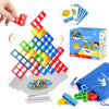 Sylmifoi Tetra Balancing Stacking Tower Toys - 48PCS Plastic Game for Kids & Adults, Team Building, Blue/Red/Green/Yellow, Storage Bag Included