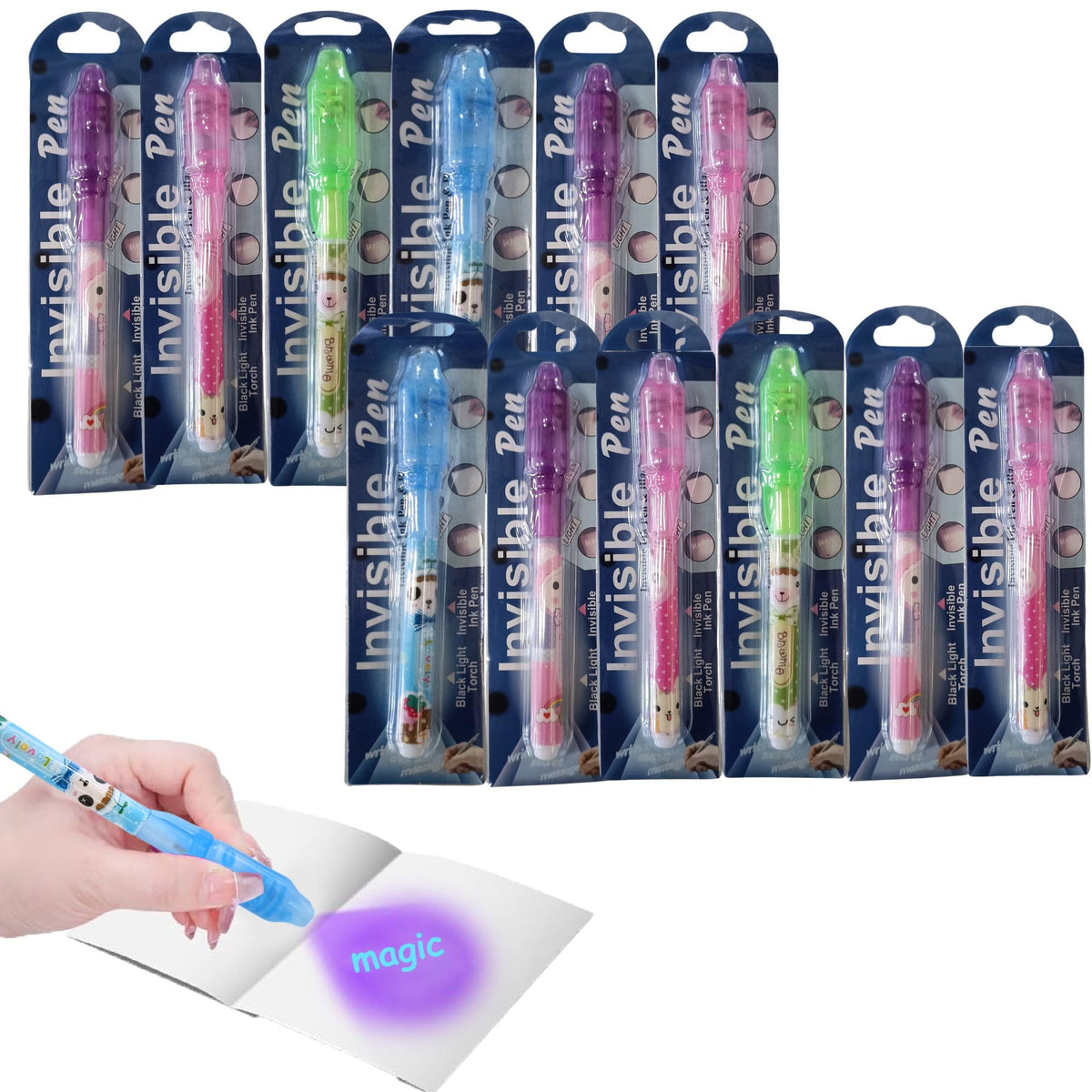 Monkeytail 12 Pcs Invisible Ink Magic Pen As Birthday Return Gifts | Uv Light Magic Pens With Clear Ink For All Ages | Bulk Buy 