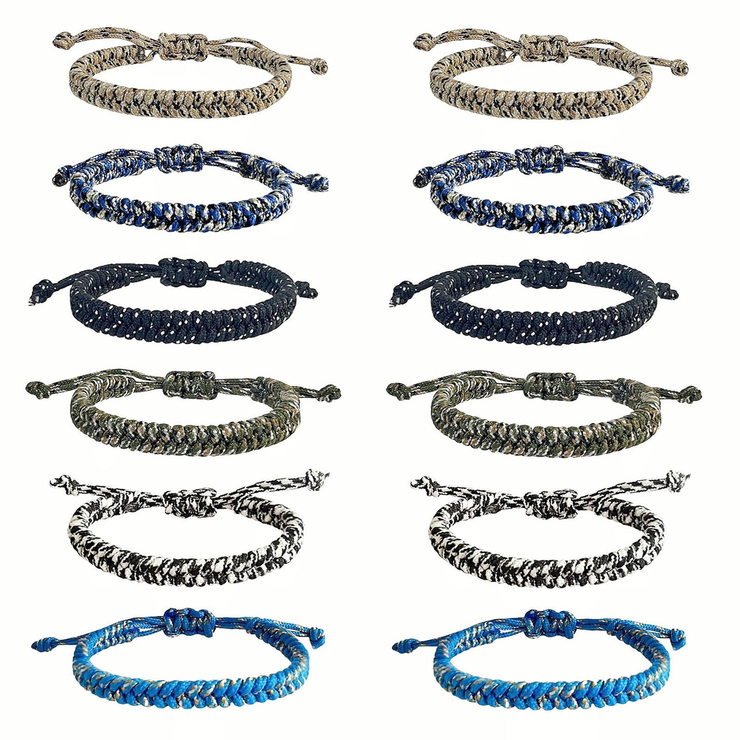 Yanmin 12 Pcs Braided Friendship Bracelets For Teen Boys Woven Paracord Bracelets Set Valentines Exchange Gifts Easter Basket Fi