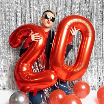 10 Balloon Number, Red Number 10Th Birthday Balloons 40 Inch, 10 Years Old Red Birthday Decorations For Boys Girls, 10Th Anniver