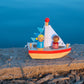 Boats And Buddies- Friends By Jack Rabbit Creations- 3 Piece Wooden Floating Bath Toys- Includes 2 Removable Play Figures- Water