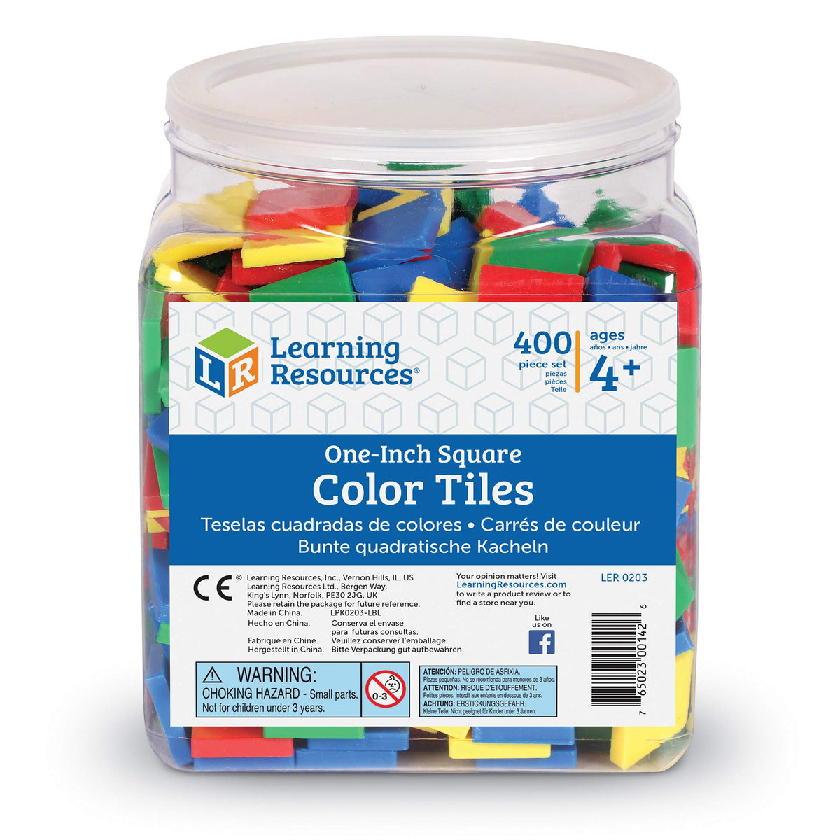 Learning Resources Square Color Tiles, Counting, Sorting Toy, Set Of ...