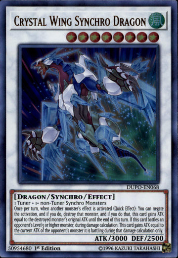 Yu-Gi-Oh! - Crystal Wing Synchro Dragon - Dupo-En068 - Ultra Rare - 1St Edition - Duel Power
