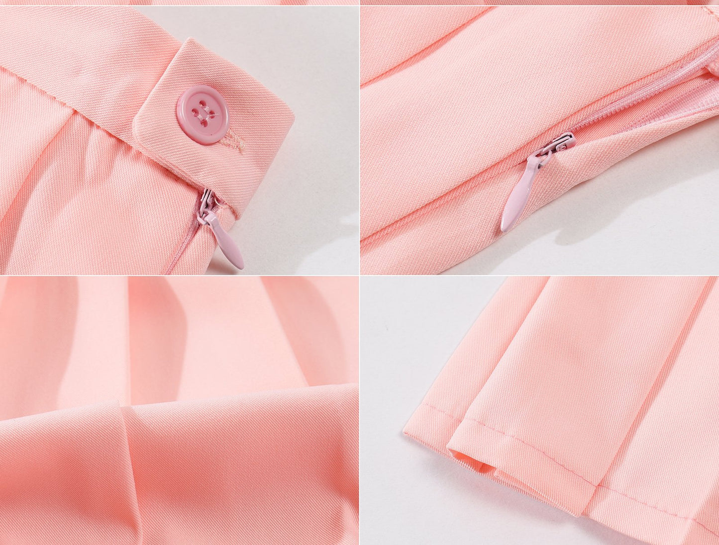 Beautifulfashionlife Womens Plus Size Solid Cute Short Mini Versatile Pleated Skirts(4Xl,Pink)