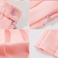 Beautifulfashionlife High Waist Short Summer Pleated Cos Skirts(L, Pink)