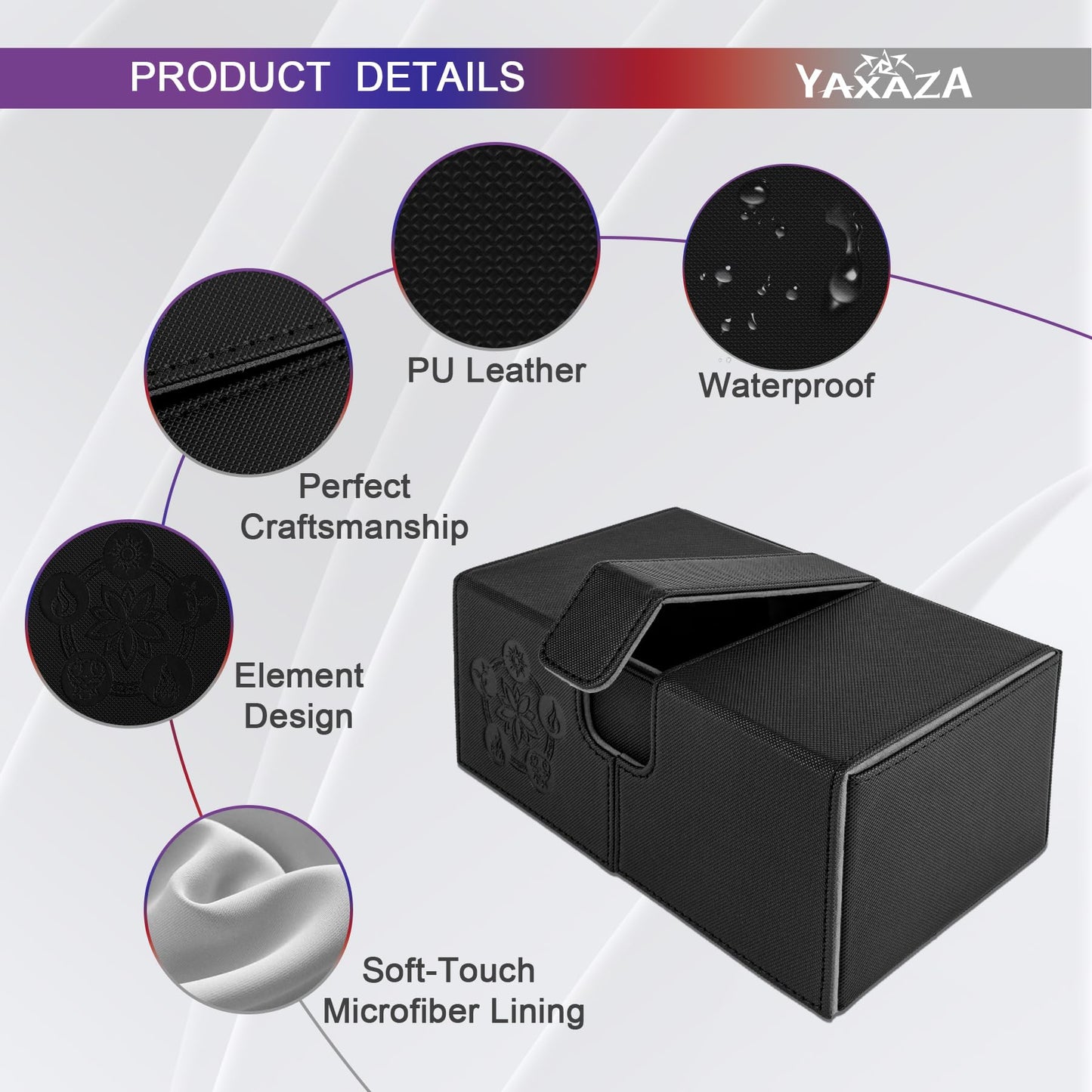 Yaxaza Durable Double Layer Card Box With Dice Tray For Mtg Commander Deck Box, Protects 200+ Double Layer Cards, Designed For M