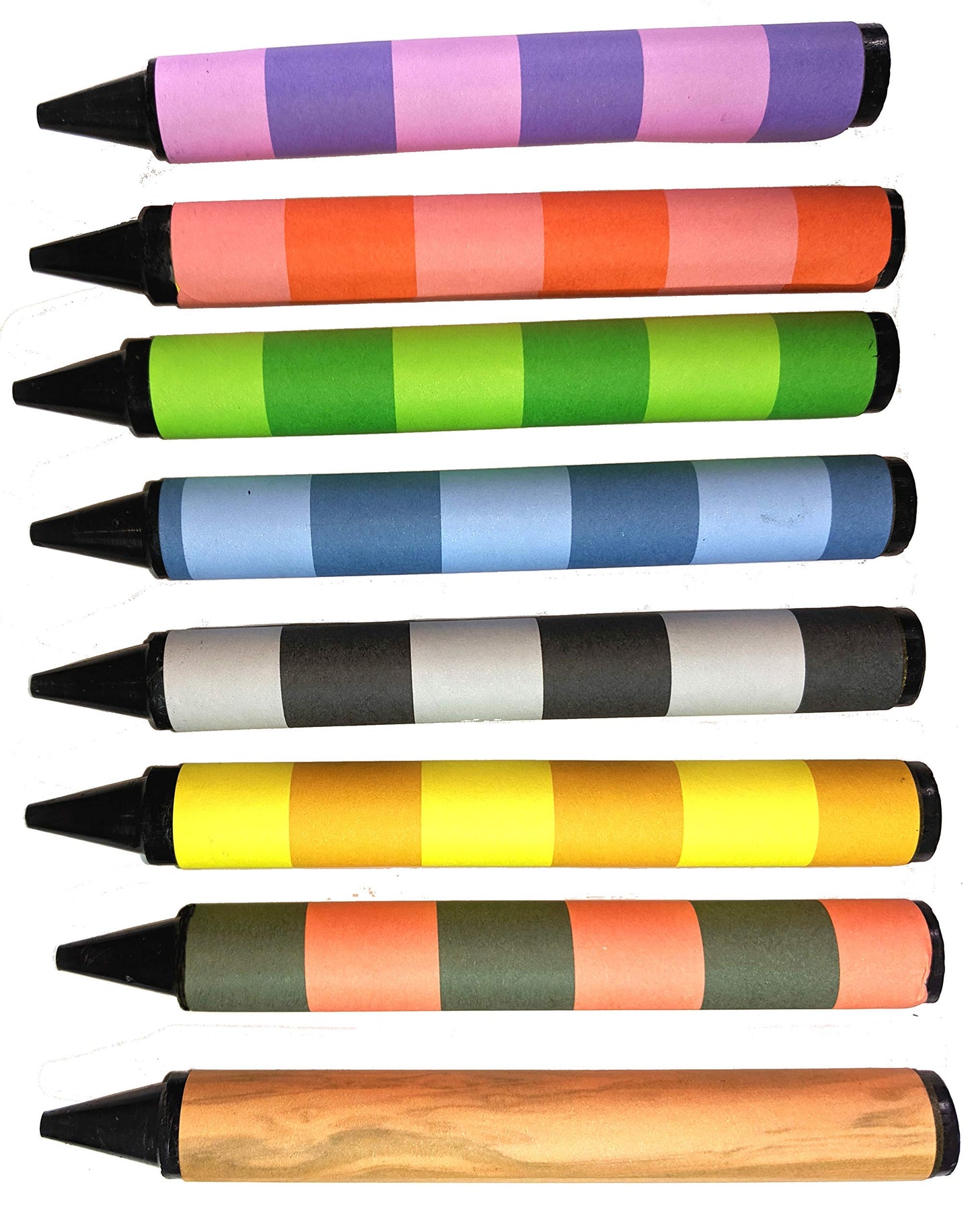Handcrafted Handy Dandy Notebooks Striped Jumbo Crayons - 8 colors (write black)