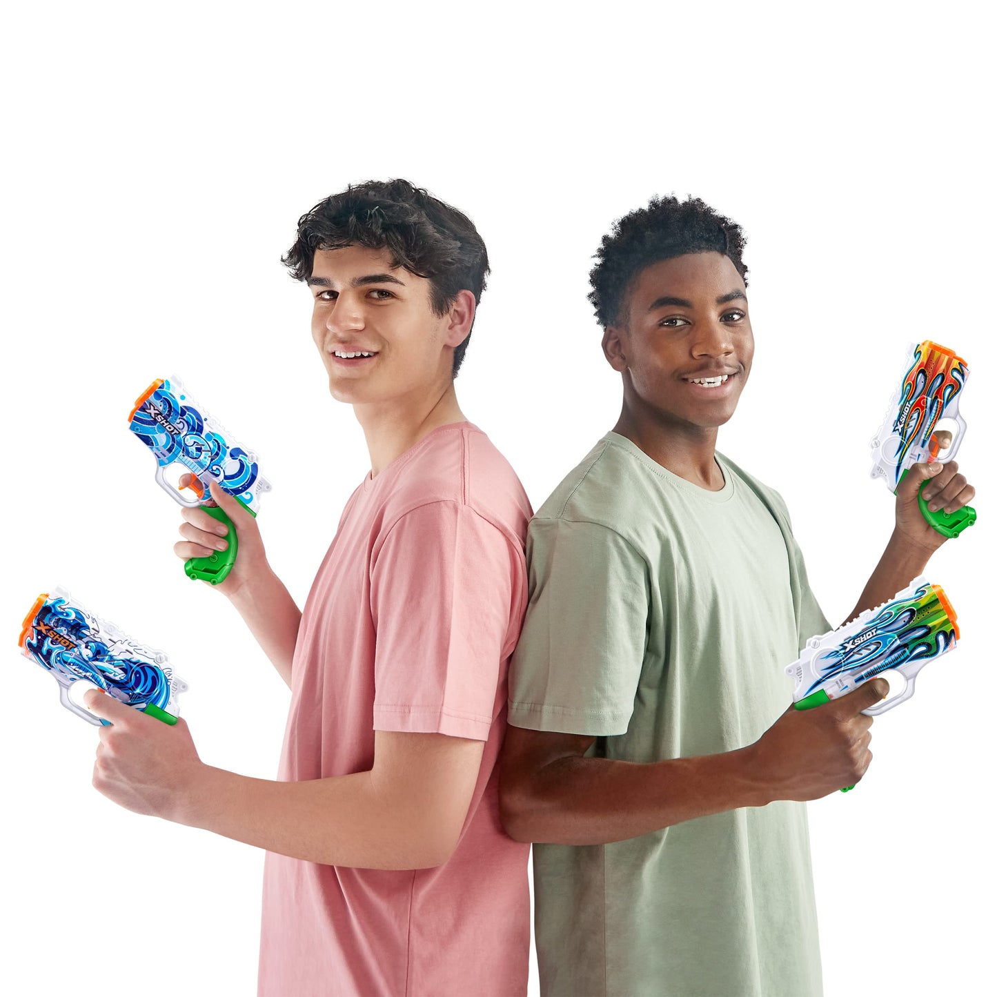 X-Shot Water Fast-Fill Skins Nano (4 Pack) By Zuru Refresh Watergun, Xshot Water Toys, 4 Blasters Total, Fills With Water In Jus