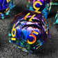 Haomeja Dnd Resin Dice Set - Beholder'S Dragon Eye Dice, Liquid Core, Sharp Edges, 7 Pcs (Eye Purple Blue)