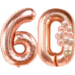 KatchOn, Big Rose Gold Number 60 Balloon - 40 Inch | Mylar Foil 60 Balloon Numbers For Happy Birthday Decorations | Number Ballo