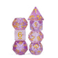 UDIXI 7PCS DND Dice Set Filled with Aurora Powder, Purple D&D Dice for Dungeons and Dragons, Polyhedral Dice for RPG MTG and Oth
