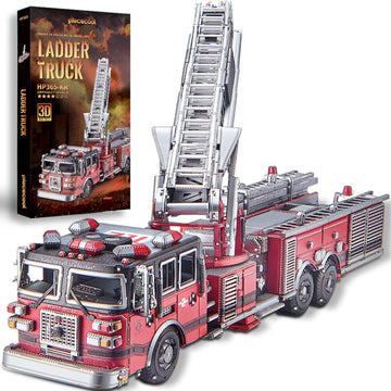 Piececool 3D Metal Puzzles For Adults, Ladder Truck Fire Engine Model Kits Building, Challenge To Assemble Diy Craft Kits, Best