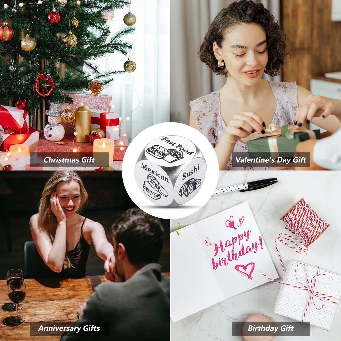 What to Eat for Dinner Dice, Food Dice, Valentines Day Gifts for Her Him Boyfriend Girlfriend, Valentine Gifts for Women Men, Va