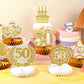 DTOFOOT 10 Pcs 50th Anniversary Decorations, 50th Wedding Anniversary Decorations 50th Anniversary Honeycomb Centerpiece White G
