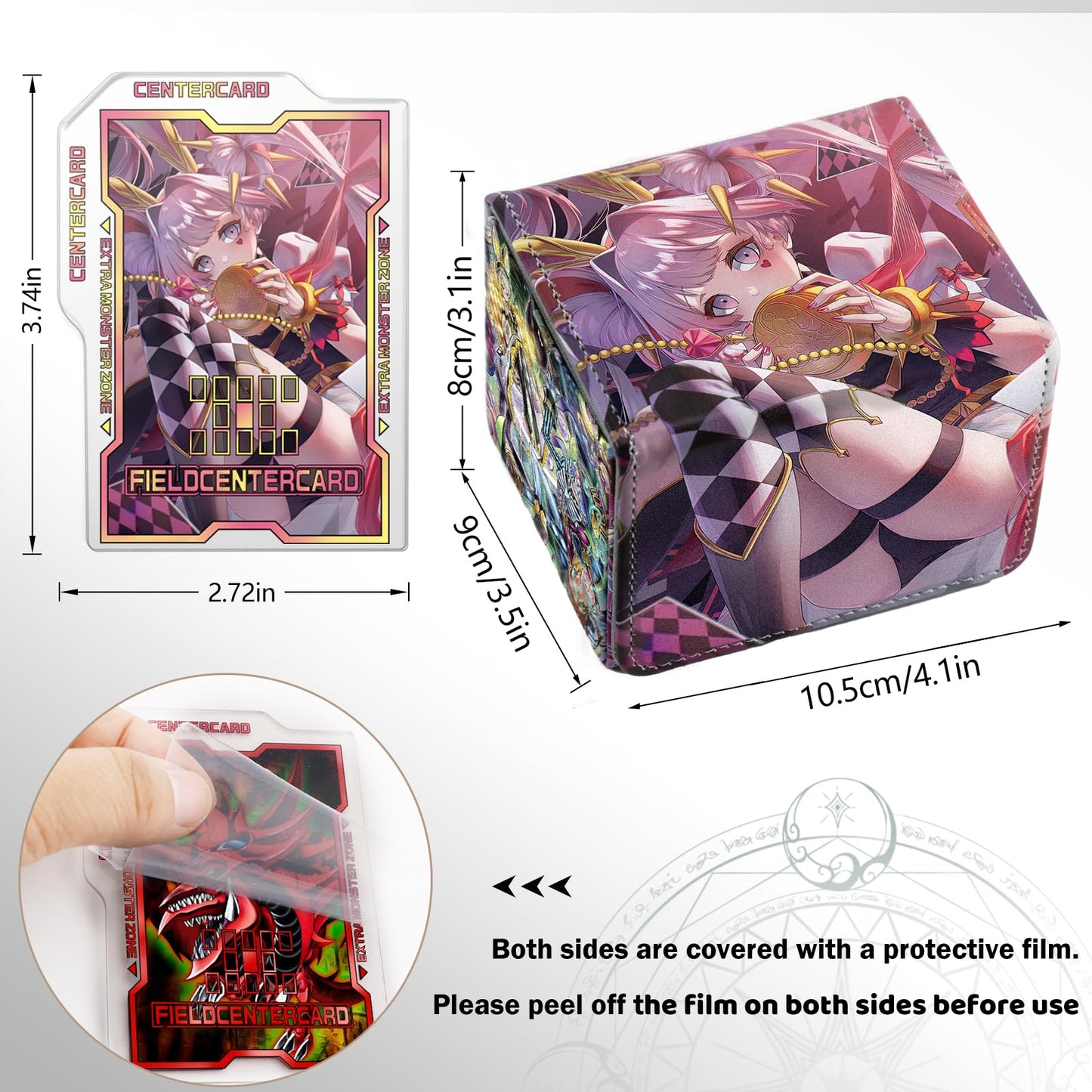 sabermaster Card Deck Box - Premium PU Leather Storage for YGO MTG, Fits 100+ Cards, Color: Maliss