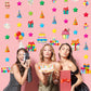 Daifunli 8 Pcs Happy Birthday Party Decorations Lets Party Garland Streamers Colorful Rainbow Birthday Theme Hanging Paper Cuto