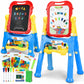 Steam Life Large Art Easel For Kids, Double-Sided 4In1 Toddler Easel With Rotable Magnetic Chalkboard & White Drawing Board, Height Adjustable With Magnetic Letters & Numbers Gifts For Boys And Girls